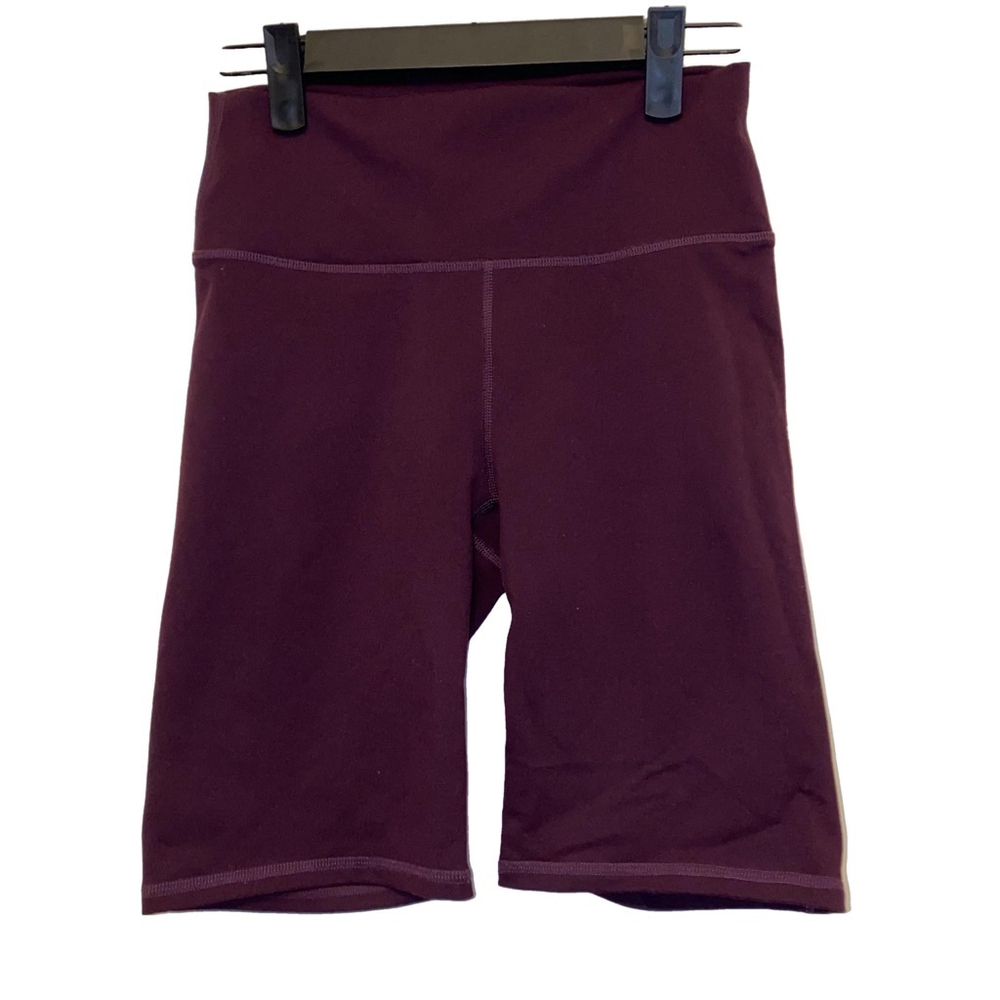 Women's Fabletics Burgundy Bike Shorts with built in pocket Size S